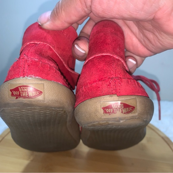Vans Suede Moccasin Shoes Low Women’s Size 6 Red - Picture 5 of 8